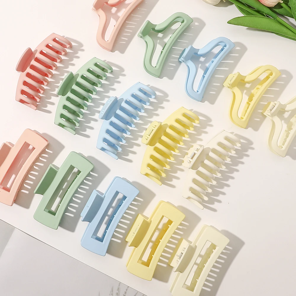 

1 шт. Модные Простые заколки для волос, однотонные заколки для волос, геометрические заколки для конского хвоста, крабы для женщин, аксессуары для волос, украшение