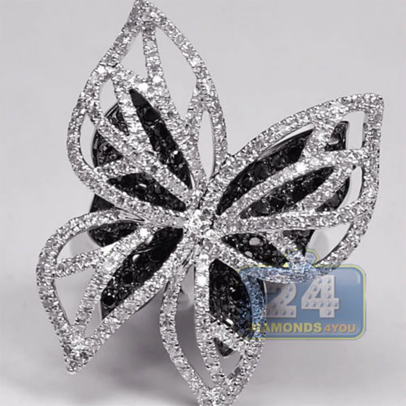 Модное кольцо с бабочкой и сияющим кристаллом циркония для женщин роскошные
