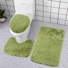 3Pcs/Set Solid Color Bathroom Mat Anti Slip Fluffy Hairs Shower Carpets Toliet Side Rug Toilets Seat Cushion Home Decoration 3Pcs/Set Solid Color Bathroom Mat Anti Slip Fluffy Hairs Shower Carpets Toliet Side Rug Toilets Seat Cushion Home Decoration