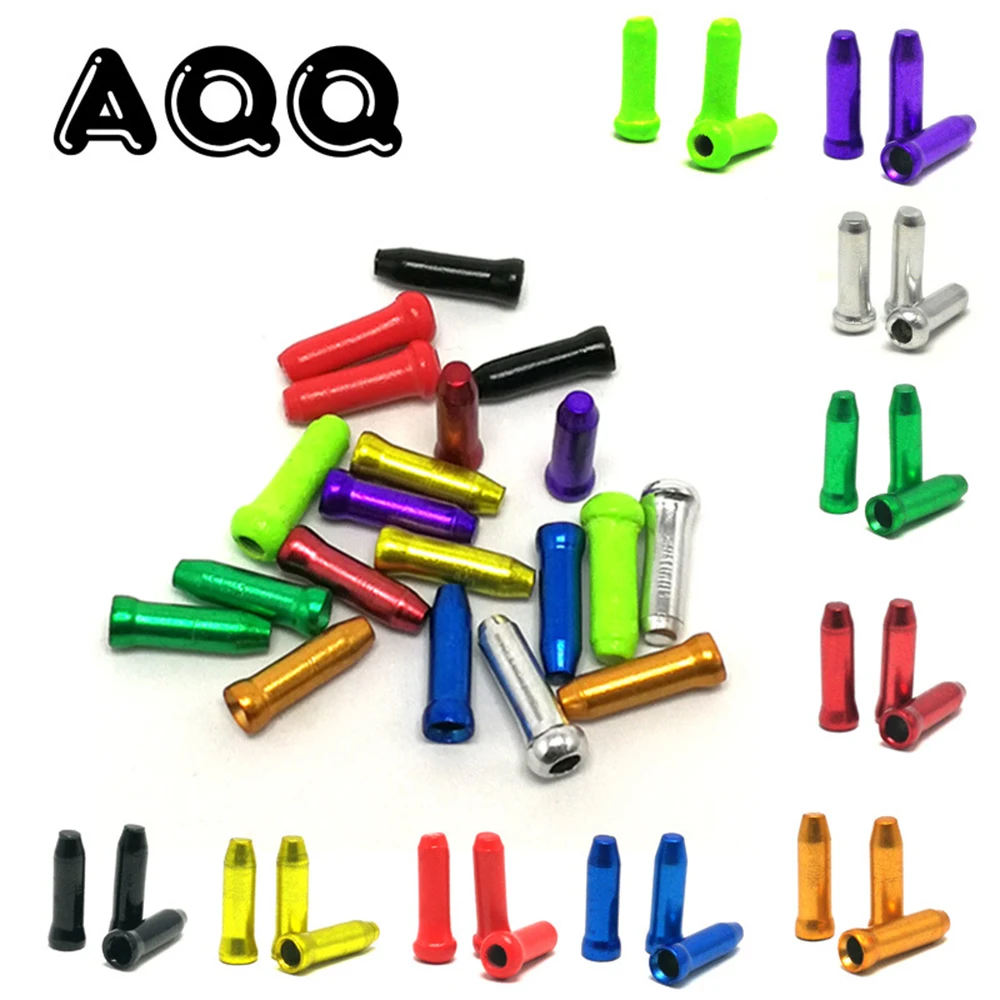 

50Pcs Aluminum Alloy Bicycle Cable End Caps MTB Road Bike Brake Cable Cap Wire End Cap Fits for Brake Shift Derailleur Cable