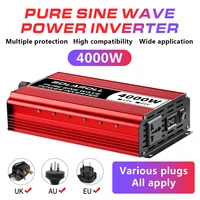 2600w3000w4000w improved power pure sine wave inverter 12v220v dc lcd screen is suitable for solar converter automobile socket