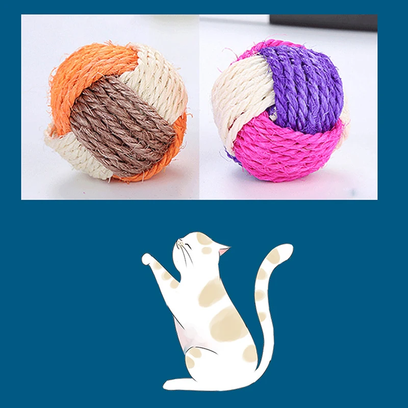 

10Pcs Cat Ball Toy Funny Interactive Cat Pet Toys Play Chewing Rattle Scratch Catch Pet Cat Exercise Toy Sisal Balls