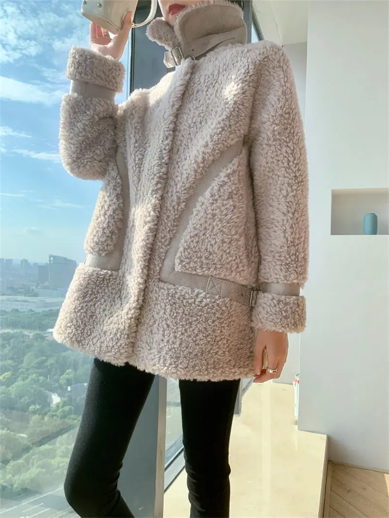 Женское меховое пальто новинка осень/зима 2020 из овчины в Корейском стиле