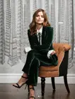Женский вельветовый брючный костюм, пиджак на одной пуговице, на заказ