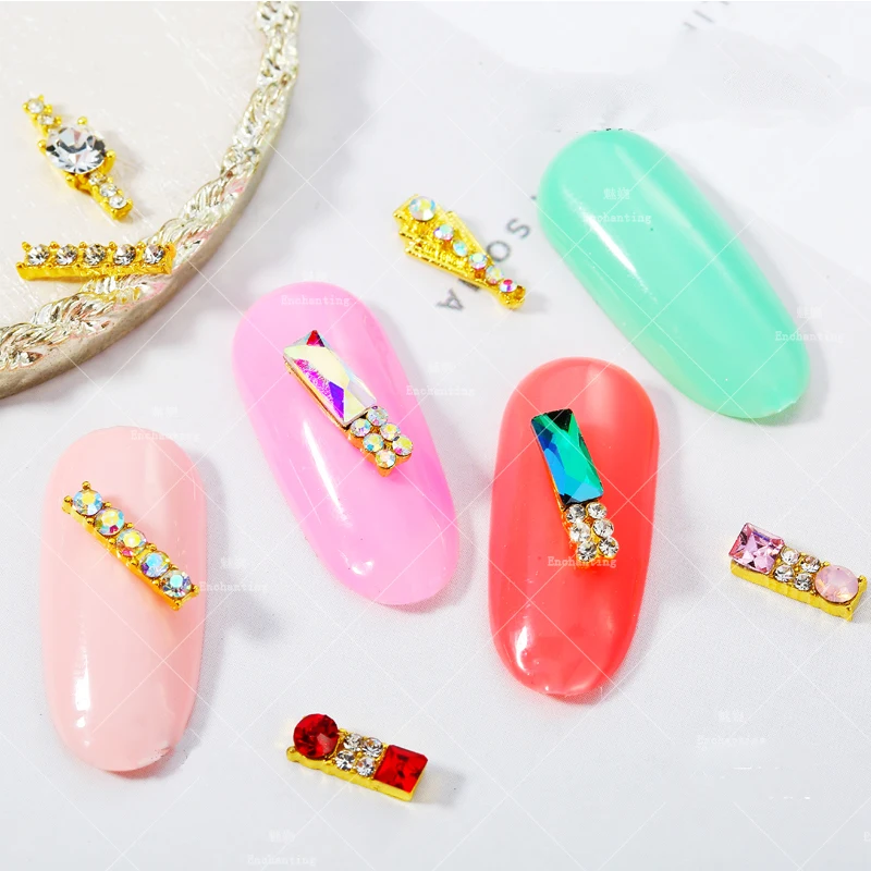 5 цветов очаровательные украшения для дизайна ногтей из горного хрусталя рамки