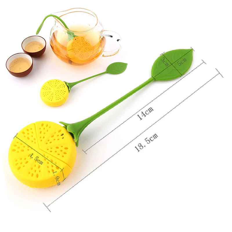 

Lemon Shape Loose Tea-leaf Diffuser Strainer Loose Herbal Spice Infuser Filter Food-grade Silicone Sieve Filter Kitchen Tools