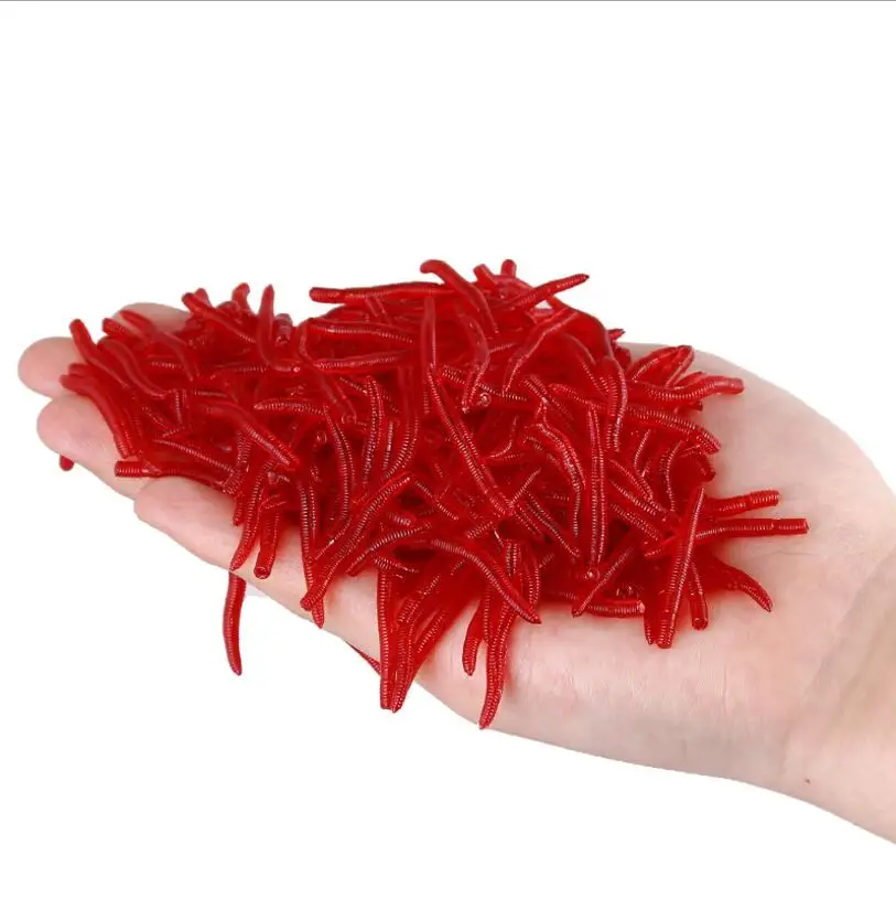 

Реалистичная силиконовая искусственная приманка для рыбалки в виде дождевого червя красного цвета размером 35 мм, 100 шт., рыболовная приманк...