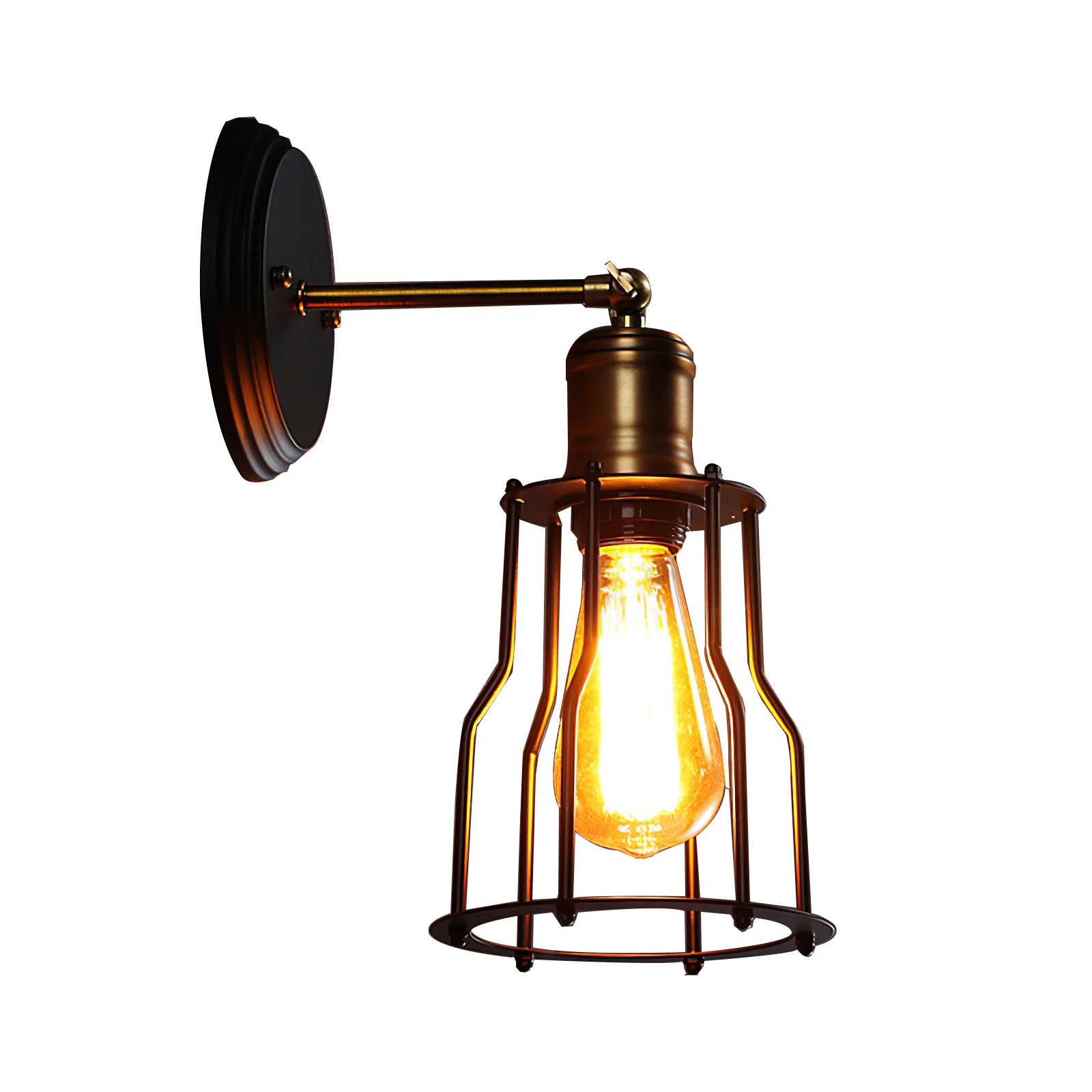 Настенное бра в стиле ретро с проволочной клеткой регулируемый настенный