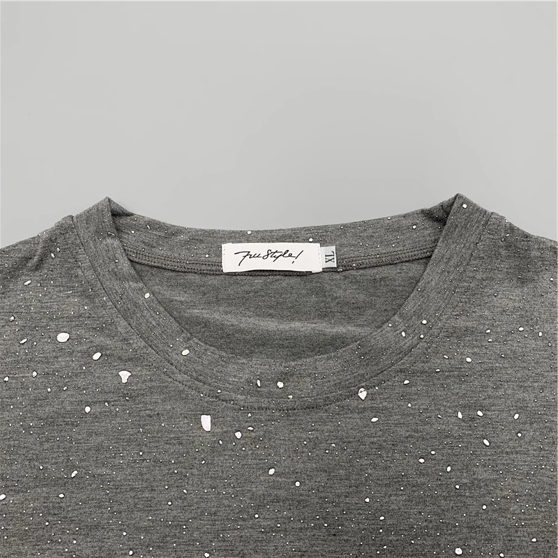 S 2XL летние повседневные футболки серого и черного цвета свободные топы с