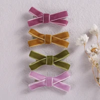 baby hair clips bows pins for girl velvet barrettes children kawaii brooch candy hairclip toddler vintage accessories hairgrips