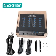 Sipolar High Speed 20 Port 110W USB 3.0 Hub 1A charging hub with LED Indicator Switch for mobile phone refurbish recycle