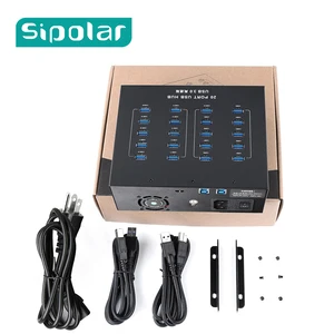 sipolar high speed 20 port 110w usb 3 0 hub 1a charging hub with led indicator switch for mobile phone refurbish recycle free global shipping