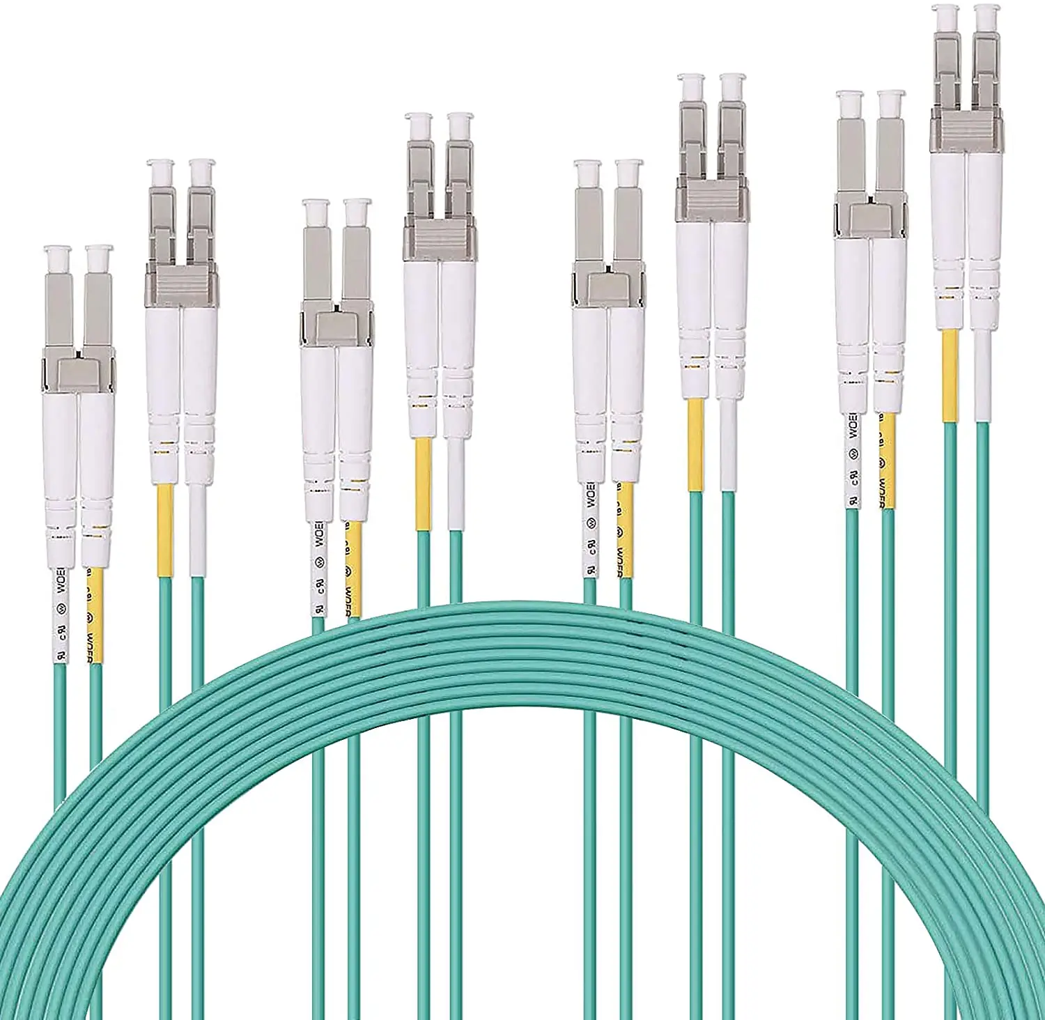4PACK OM3 LC to LC Fiber Patch Cord 50/125 Multi-Mode Duplex LC Cable 10M/33ft