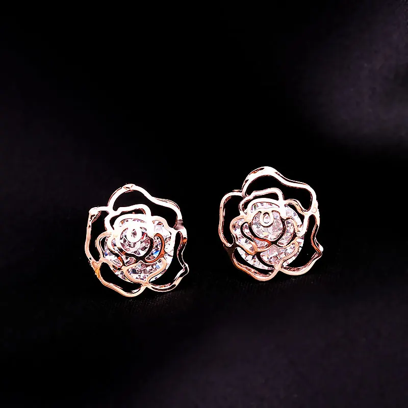 

LINGLADY Korean earrings, Simple and indifferent style, rose, 2021 new fashion
