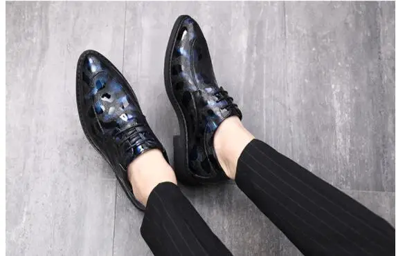 Туфли мужские из лакированной кожи оксфорды заостренный носок на шнуровке