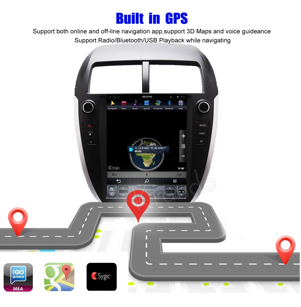 Автомобильный вертикальный экран Krando dvd gps Android 8 1 10 4 дюйма для Mitsubishi ASX RVR Outlander Sport