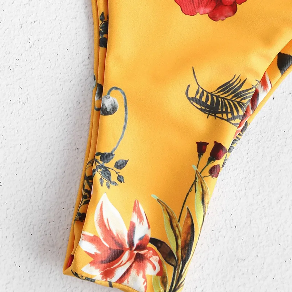 

Women's Sexy Print Bikini Set Swimsuit Bandage Swimwear Broken Bikinis Low Waist Brazilian Bathing Biquini Swimsuit Female D12