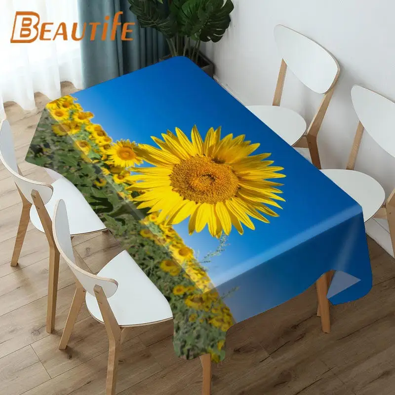Красивое растение подсолнуха на заказ кухонная скатерть разных размеров