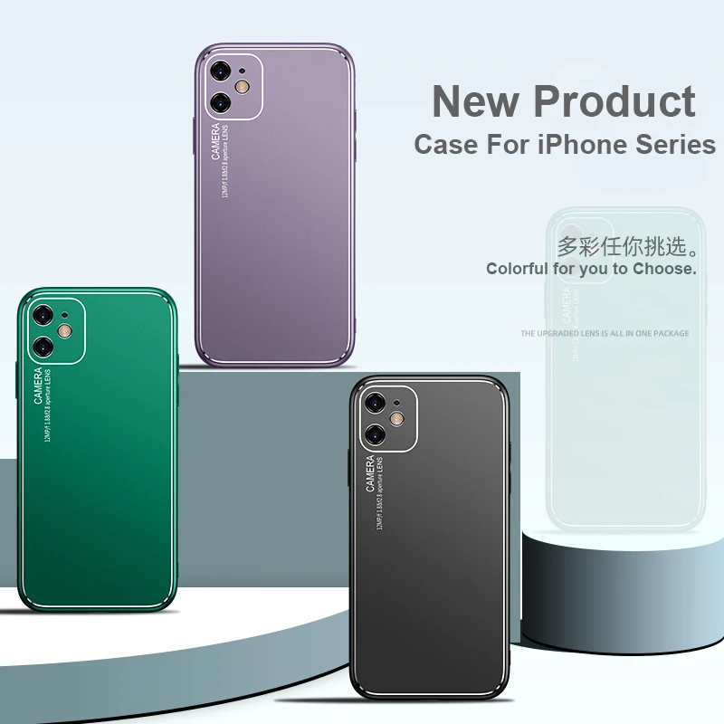 Чехол-накладка для iPhone 11 12 Pro Max XS XR X 8 7 6s 6 Plus SE 2020 алюминиевый металлический