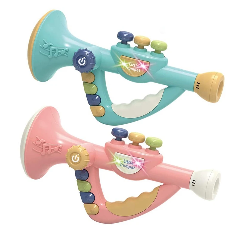 

Детские Пластик Трубач-игрушка Труба Рог с музыкой и огни образовательный игрушечный музыкальный инструмент для детей ясельного возраста