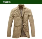 Размера плюс Осенняя модная свободная однобортная хлопковая Повседневная Верхняя одежда для мужчин, блейзеры