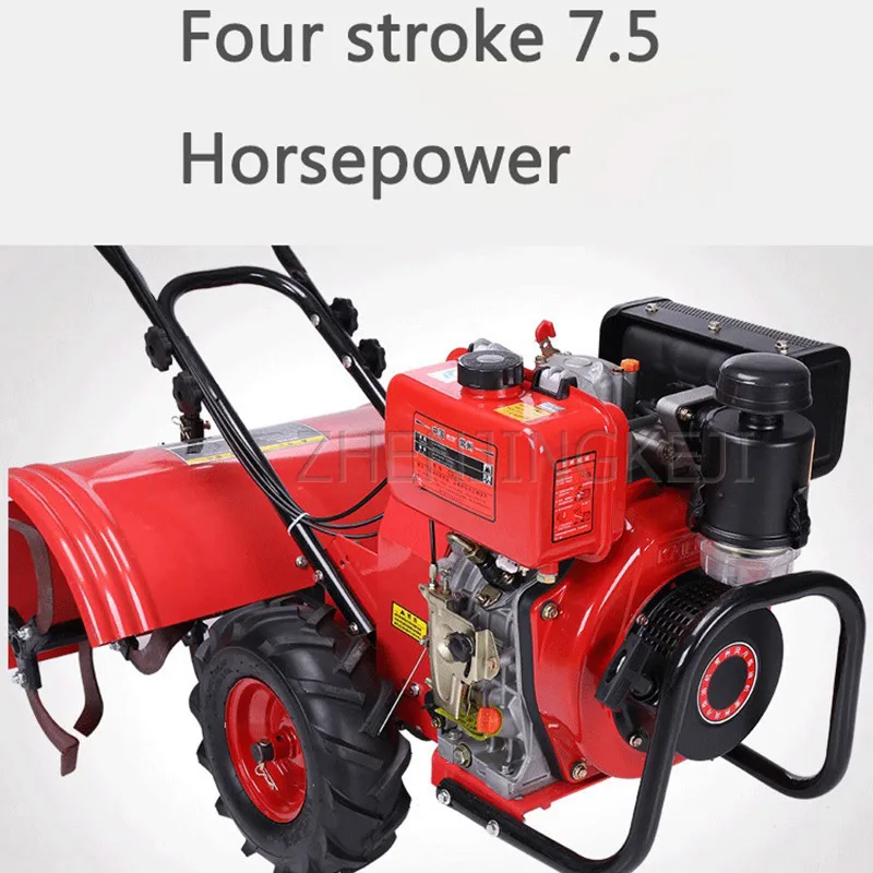 Многофункциональный бензиновый роторный культиватор маленький домашний