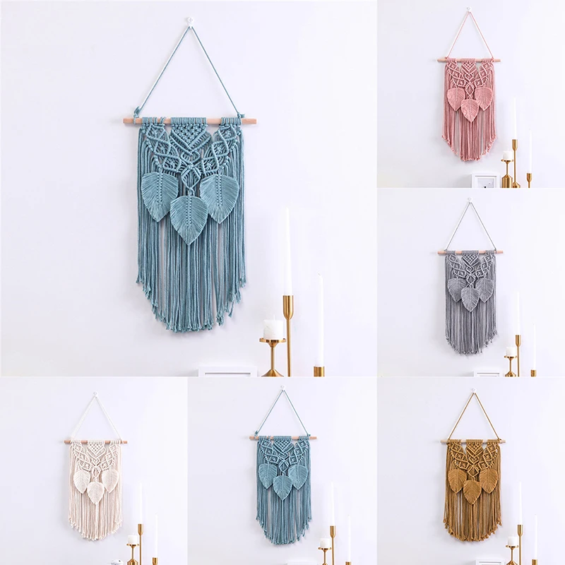 

Handmade Woven Boho Wall Hanging Tapestry Macrame Cotton Wedding Wall Art Decor