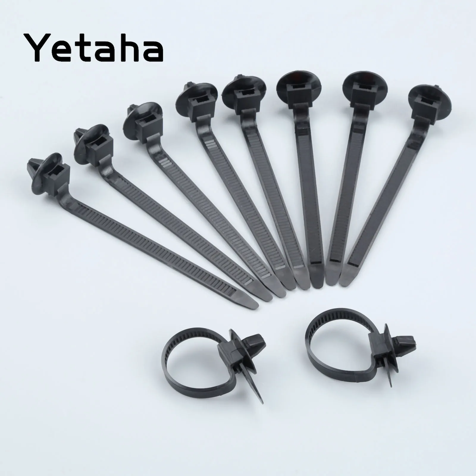 

Yetaha 50PCS Car Cable Fastening Ties Nylon Black Car Auto Cable Strap Push Mount Wire Tie Retainer Clip Clamp