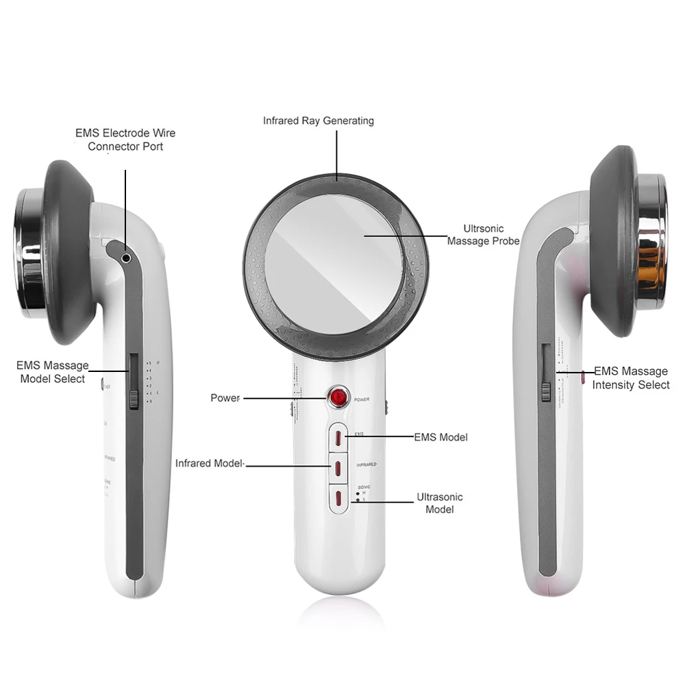 Ультразвуковая кавитация 3 в 1 устройство для массажа лица и тела похудения