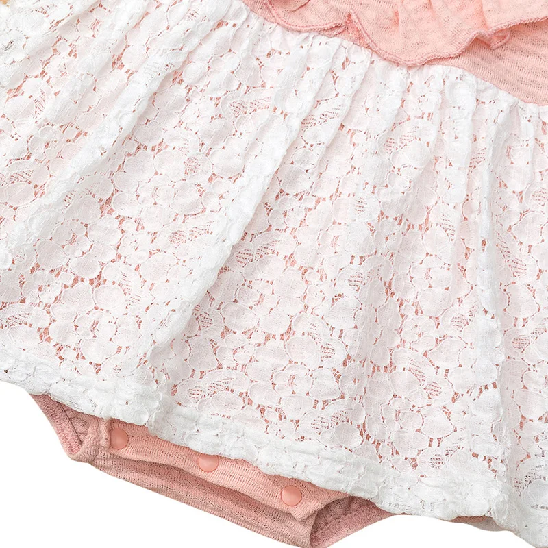 Bobora-body de manga con volantes de encaje para ni&ntilde;a reci&eacute;n nacida, mono con Espalda descubierta, conjunto de ropa, pelele-5