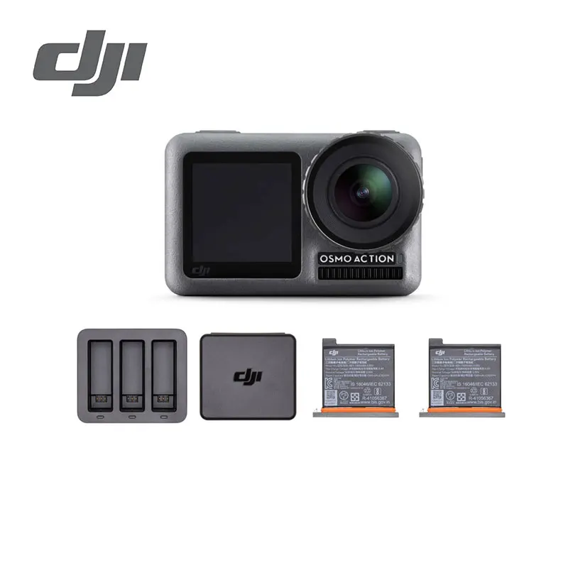 DJI Osmo экшн Спортивная камера с двойными экранами и стабилизацией RockSteady 4K HDR видео UHD качество изображения Водонепроницаемый