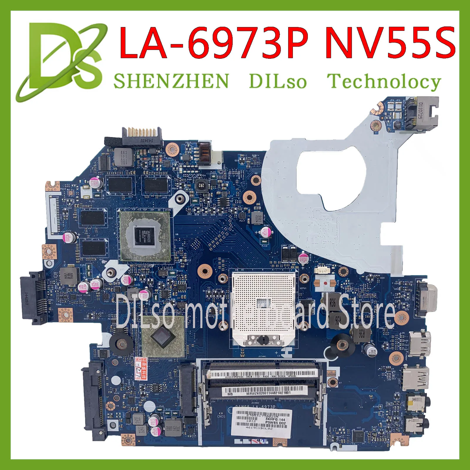 KEFU LA 6973P материнская плата для ACER NV55S P5WS5 notebook HD6700M NV55S02U 100%