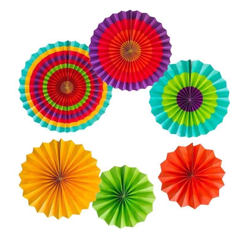 6 шт. сделай сам мексиканские праздничные украшения для вечеринки бумажный веер