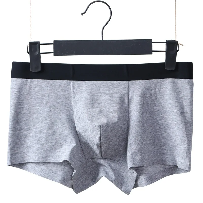 

Quality Seamless Modal Men's Underwear Antibacterial Mid-waist Breathable Male Panties Cotton Boxer Solid Underpants Man Shorts