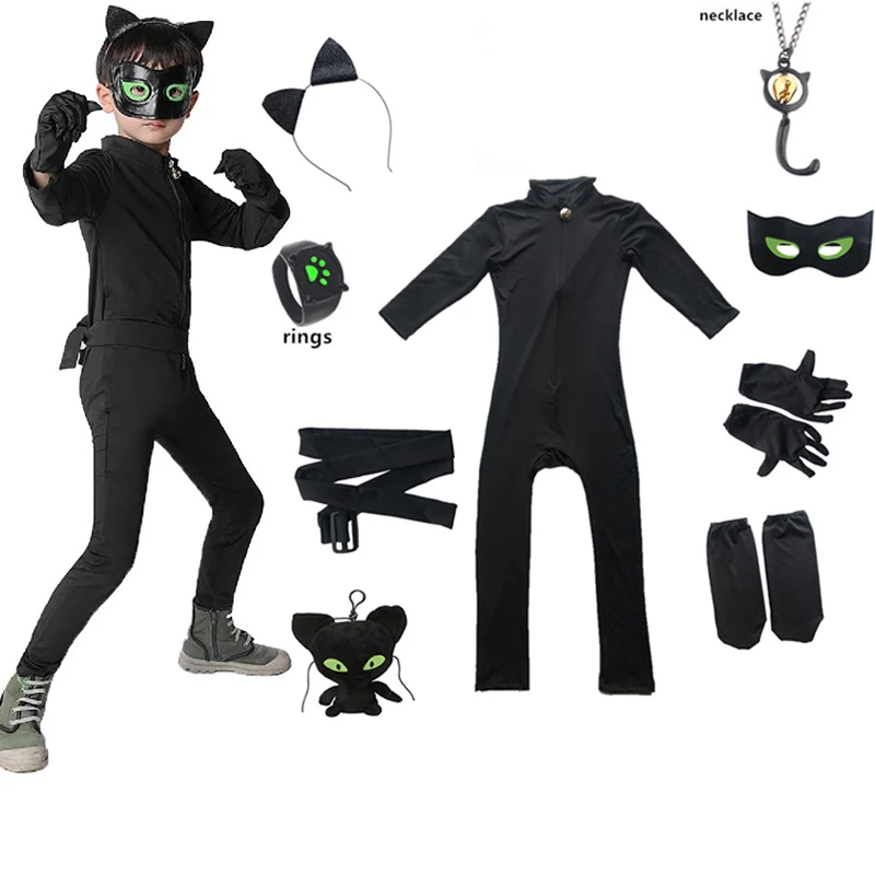 Лидер продаж Карнавальная одежда детские костюмы для косплея черного кота