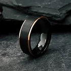 Изысканные модные черные кольца из матовой нержавеющей стали золотого цвета с краями для мужчин Свадебные обручальные вечерние ювелирные изделия мужские подарки