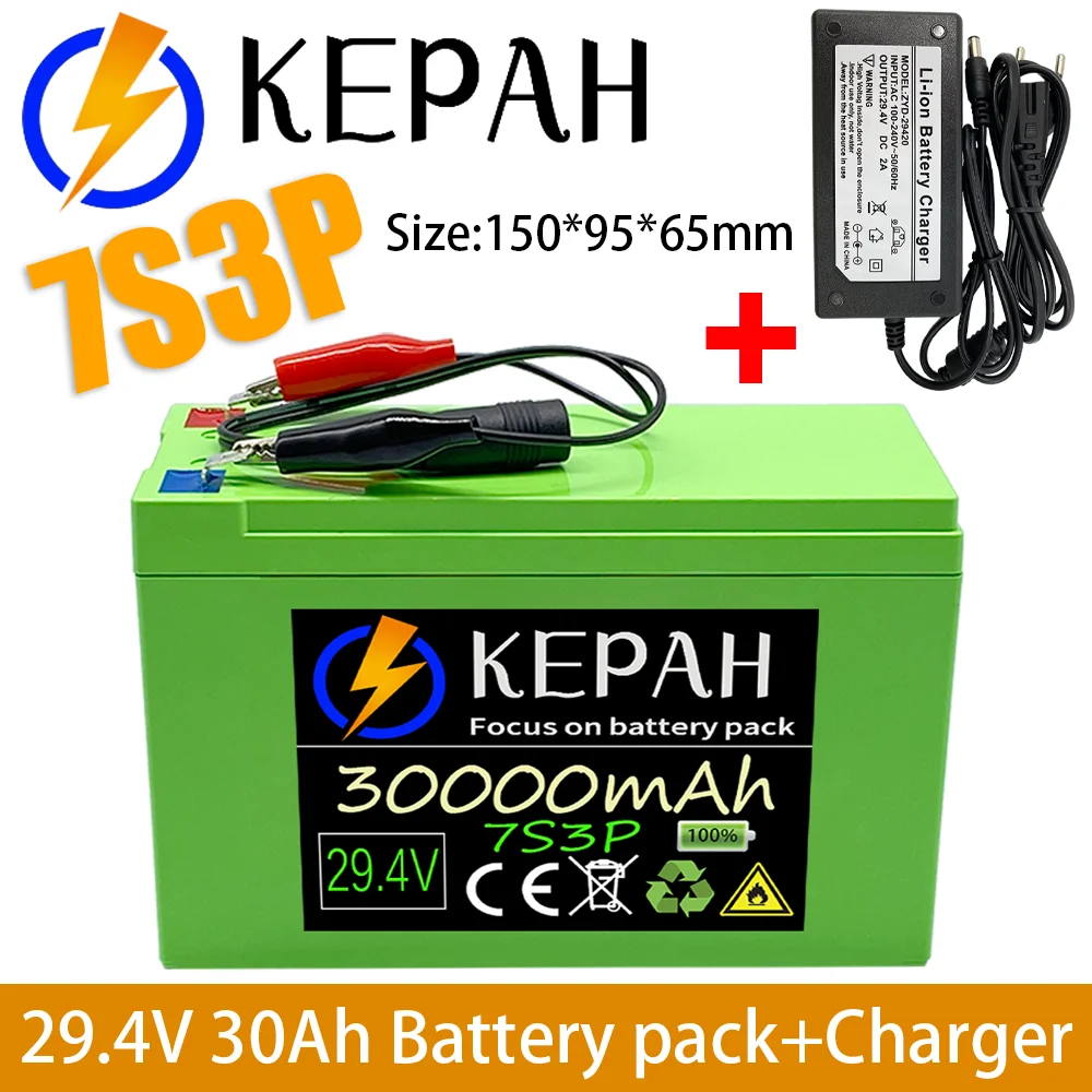

Batterie Li-ion 7S3P 18650 24V, 30ah, 29.4 mAh, pour vélo électrique, avec chargeur 2a