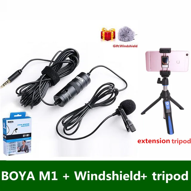 Красный BOYA BY-M1 Профессиональный петличный микрофон 6 м петличный Аудио Микрофон видеокамера проводной микрофон для DSLR видео рекордер интервью - Цвет: Красный