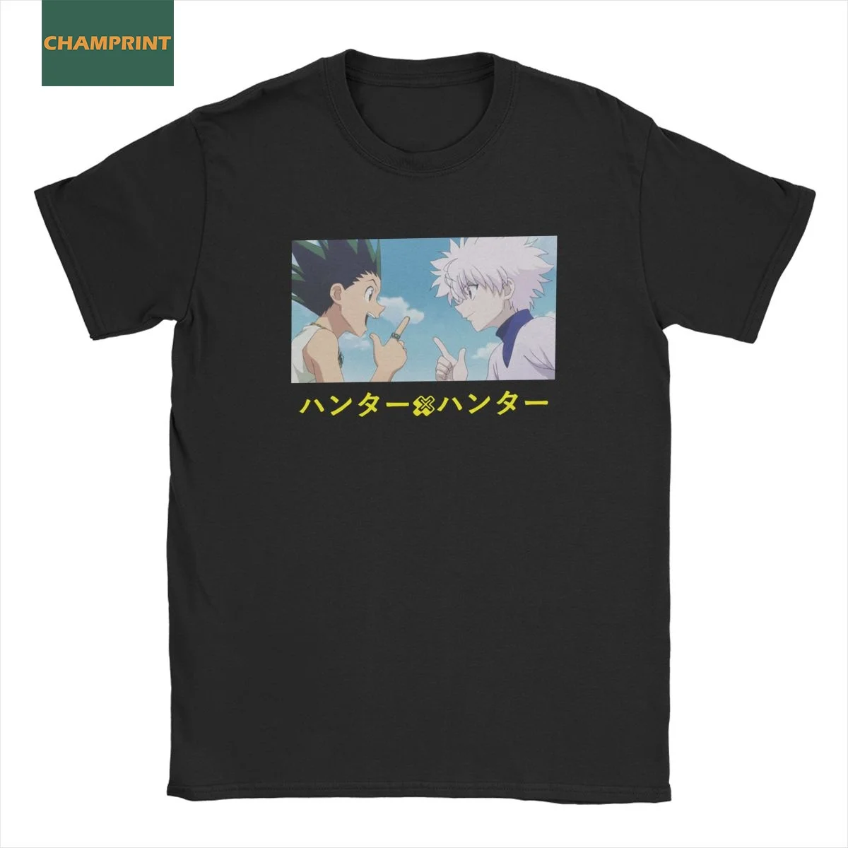 

Men's Hunter X Hunter Killua Zoldyck Gon Freecss T Shirts Anime Cotton Tops Short Sleeve Round Collar Tees New Arrival T-Shirts