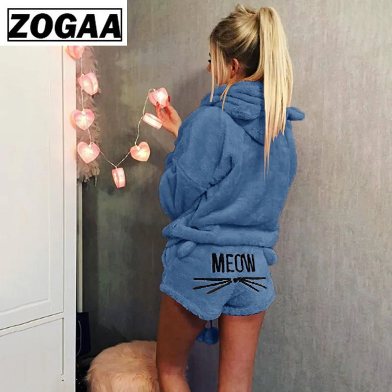 Для женщин бархат кораллового цвета костюм из двух предметов осень-зима Пижама