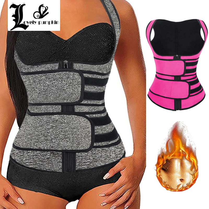 Women Waist Cinchers Corset Vest Double Zipper Belt Band Weight Loss Body Shaper Sweat Sauna Fat Burn Fitness Slimming