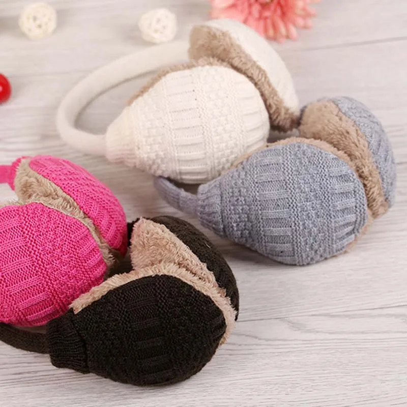 

Plush Winter Ear Warmers 2020 New Warm Ear Muffs Winter Knitted Earmuffs For Women Winter Ear Protector Cover