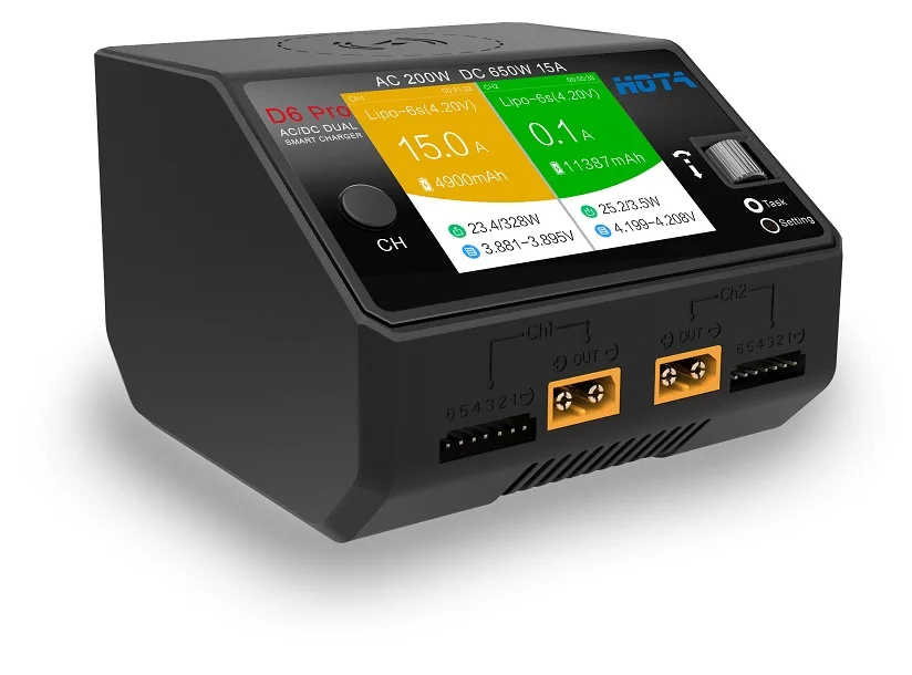 HOTA D6 Pro умное зарядное устройство AC200W DC650W 15A для Lipo LiIon NiMH батареи iPhone Samsung