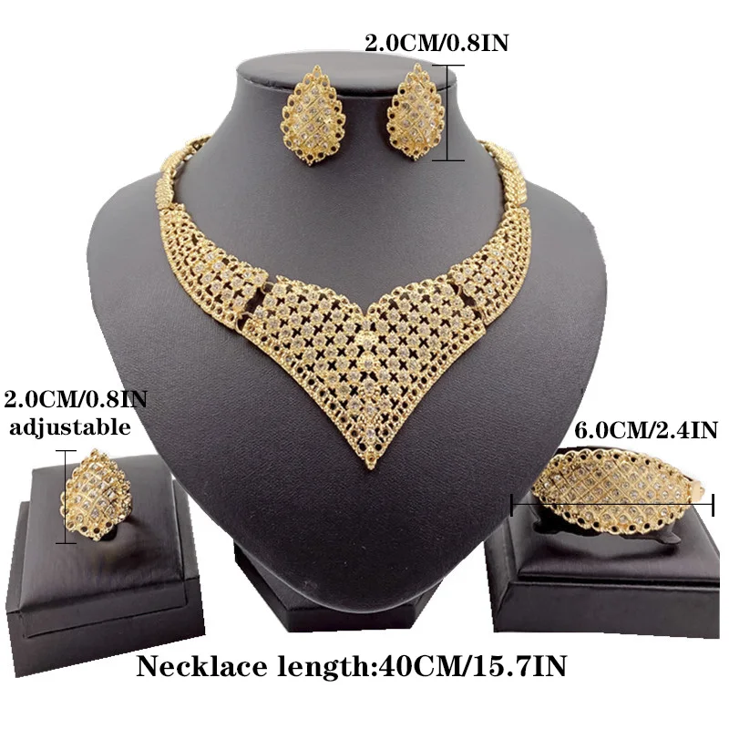 Новые африканские Ювелирные наборы золотое ожерелье браслет серьги кольцо