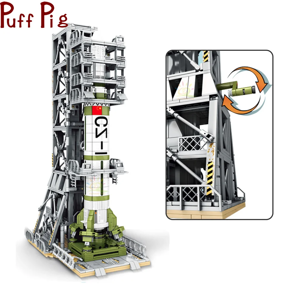 

1627Pcs Saturn Rocket Building Blocks Satellite launch City Space Station Shuttle Satellite Astronaut Creator Bricks Set Toys