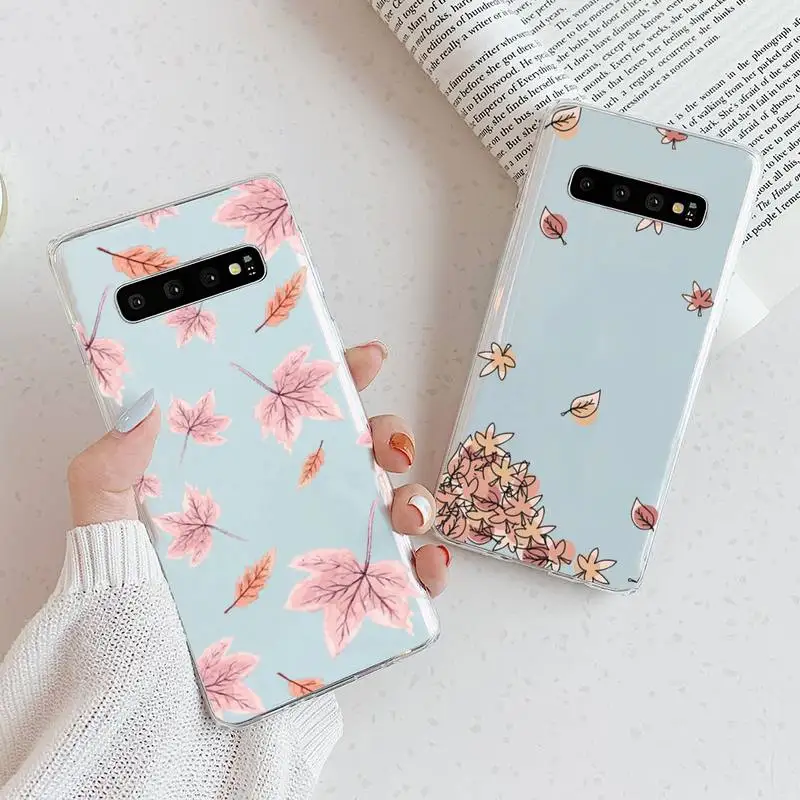 

Pumpkin happy autumn fall leaves Phone Case Transparent For Samsung Galaxy A S 7 8 11 21 50 30 81 51 90 5G 20 E Ultra M60S