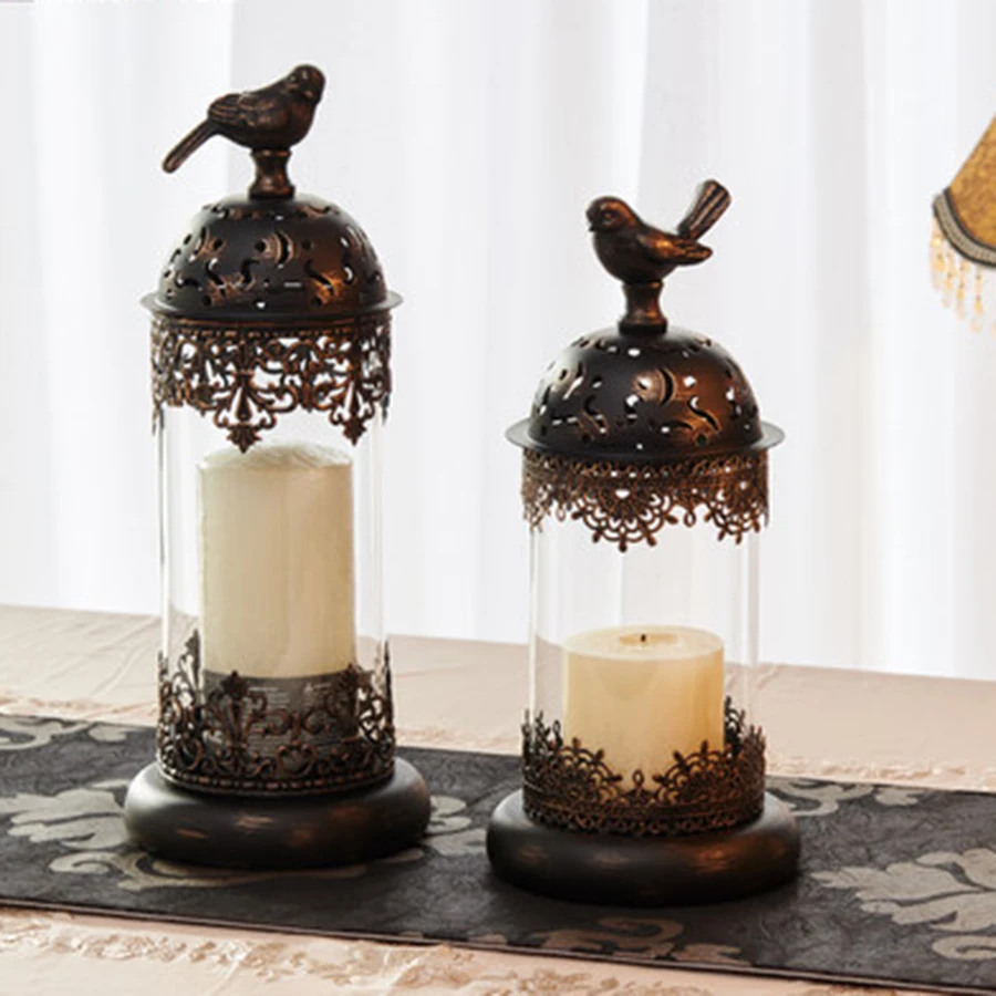 Металлический полый подсвечник декоративные подсвечники фонари большие