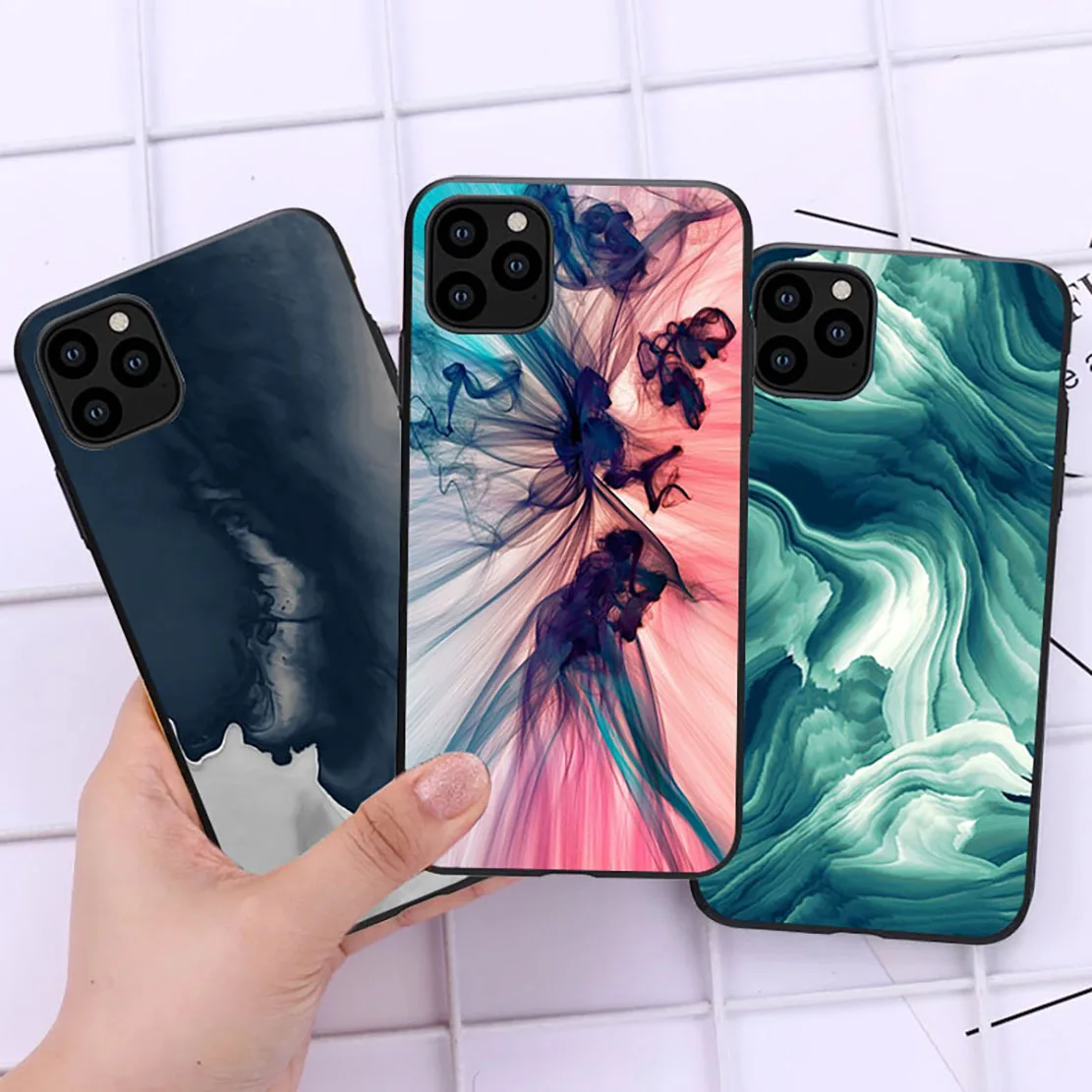 

Watercolor ink painting mobile phone case for Huawei P40 P30 P20 P10 Pro Lite Mate 30 20 Pro Honor 20 8X 9X Silicone cover shell