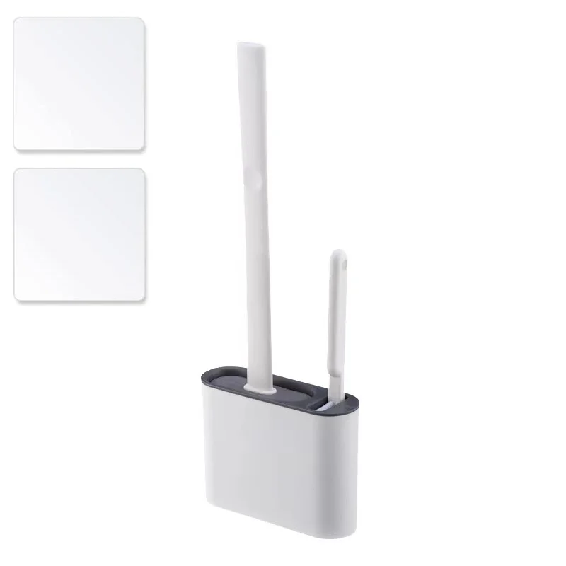 

Silicone Toilet Brush and Holder Set for Bathroom Flexible Brush Head with Silicone Bristles, Wall-Mounted Deep Cleaning Corner