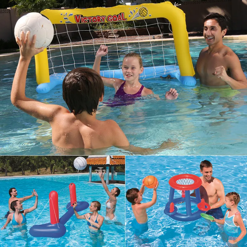

Inflatable Pool Balls Game Set with Net and Ball Swimming Pool Floating Water Balls Game for Adults Kids Family Gathering Game